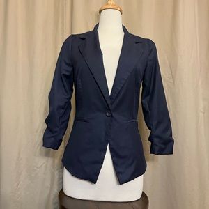 Color Stitch Navy Blue Blazer